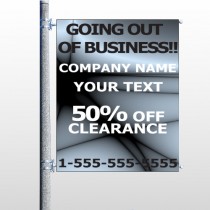 Gray Going Out of Business Sale 12 Pole Banner