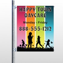 Happy Town 181 Pole Banner
