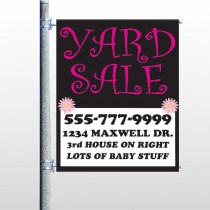 Pink Yard Sale 550 Pole Banner
