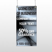 Gray Going Out of Business Sale 12 Window Hanging Sign
