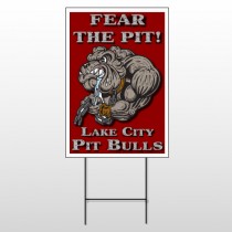 Fear Dog Mascot 51 Wire Frame Sign