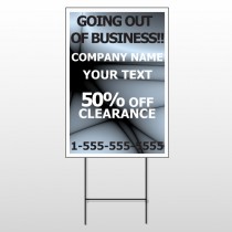 Gray Going Out of Business Sale 12 Wire Frame Sign