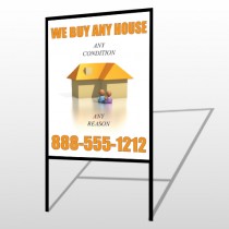 Animated House Family 251 H-Frame Sign