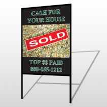 Cash Sold 250 H-Frame Sign
