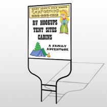 Campground 144 Round Rod Sign