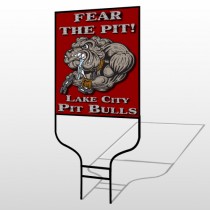 Fear Dog Mascot 51 Round Rod Sign
