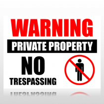 Warning Private Property No Trespassing Sign Panel