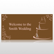 Pink & Brown Welcome To The Wedding Banner